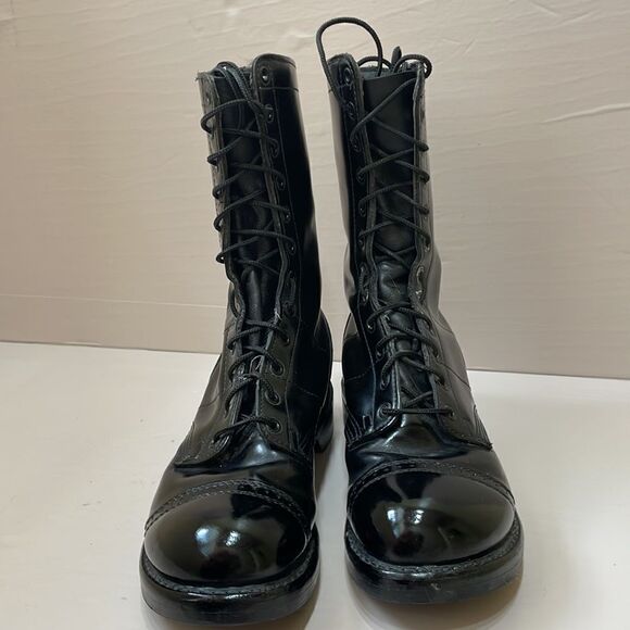 VINTAGE CORCORAN 10 INCH PARATROOPER JUMP BOOTS IN‎ BLACK LEATHER